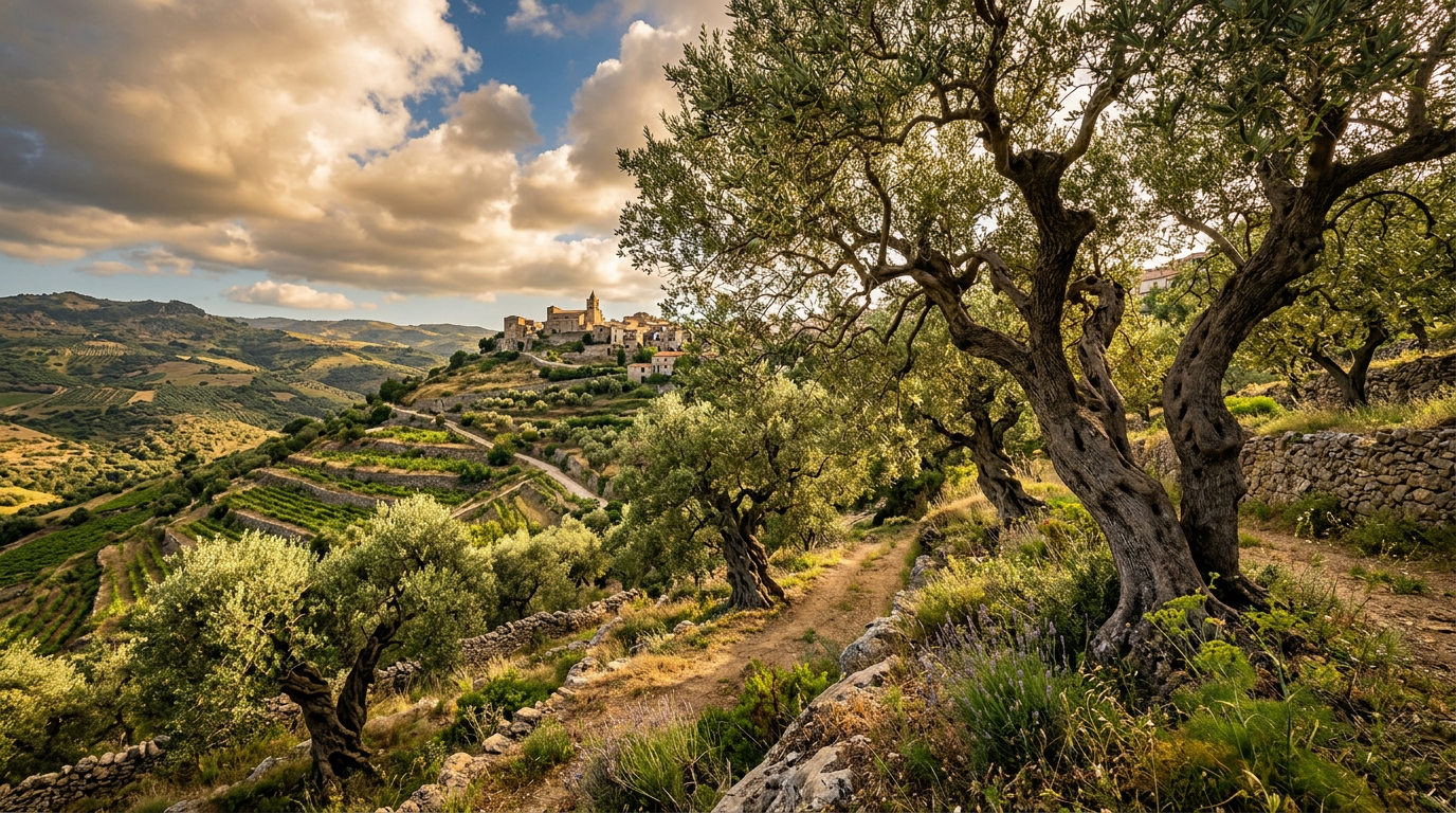 Ancient olive grove in Camporeale, Sicily